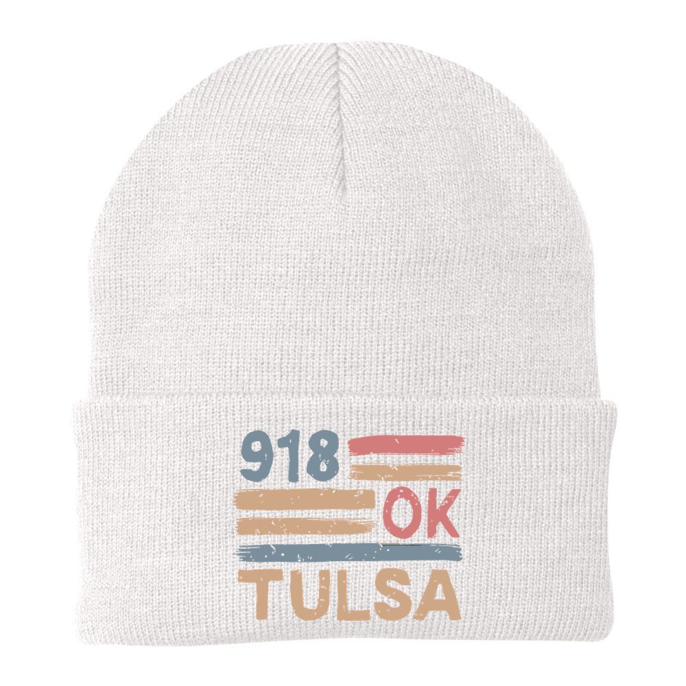 Retro Tulsa Area Code 918 Residents State Oklahoma Beanie