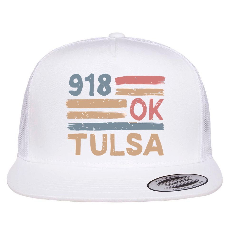 Retro Tulsa Area Code 918 Residents State Oklahoma Flat Bill Trucker Hat