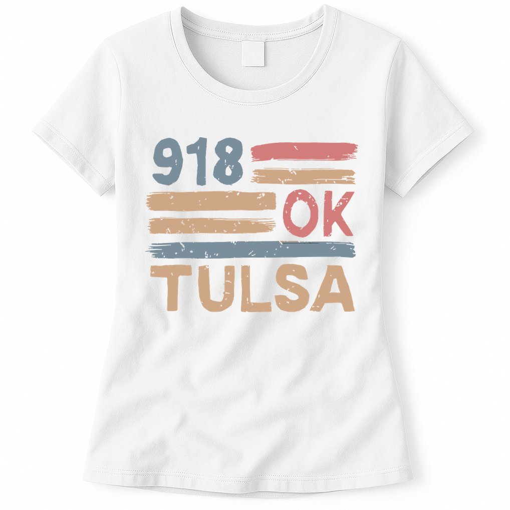 Retro Tulsa Area Code 918 Residents State Oklahoma Womens T-Shirt