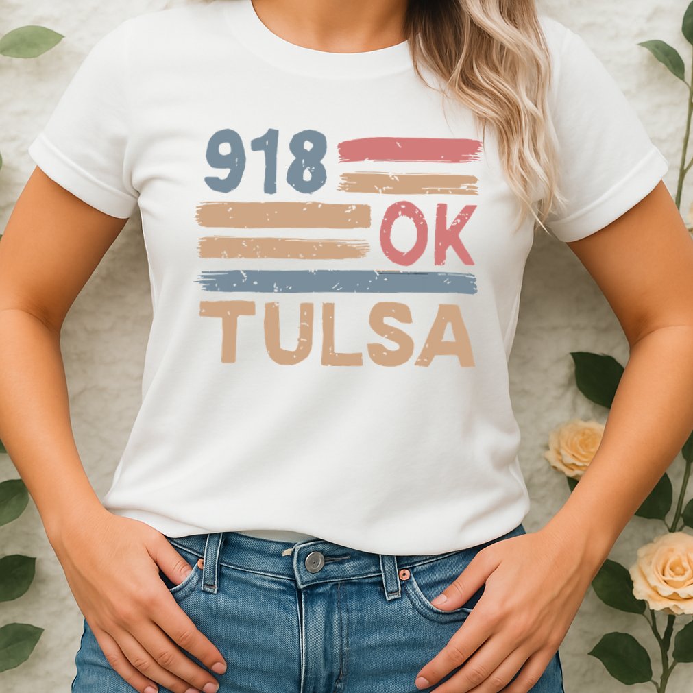 Retro Tulsa Area Code 918 Residents State Oklahoma Womens T-Shirt