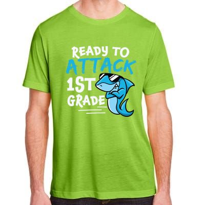 Ready To Attack First Grade Shark Cute 1St Grade Gift Adult ChromaSoft Performance T-Shirt