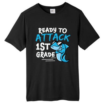 Ready To Attack First Grade Shark Cute 1St Grade Gift Tall Fusion ChromaSoft Performance T-Shirt