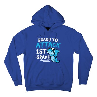 Ready To Attack First Grade Shark Cute 1St Grade Gift Hoodie