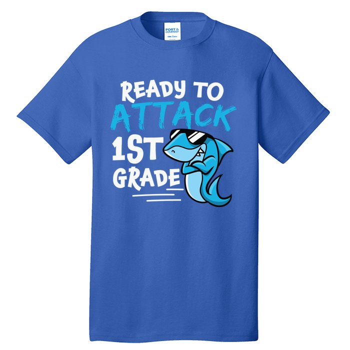 Ready To Attack First Grade Shark Cute 1St Grade Gift Tall T-Shirt