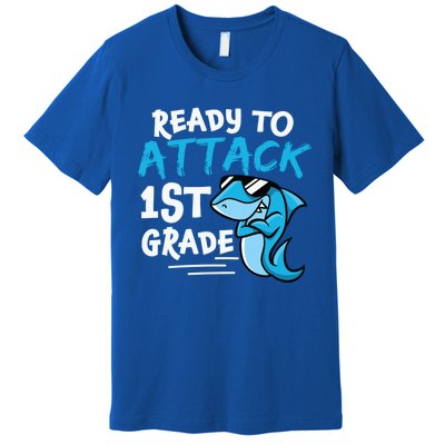 Ready To Attack First Grade Shark Cute 1St Grade Gift Premium T-Shirt