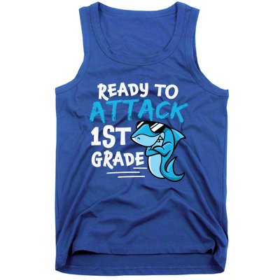 Ready To Attack First Grade Shark Cute 1St Grade Gift Tank Top