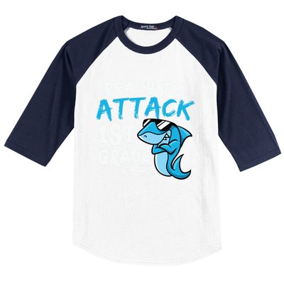 Ready To Attack First Grade Shark Cute 1St Grade Gift Baseball Sleeve Shirt