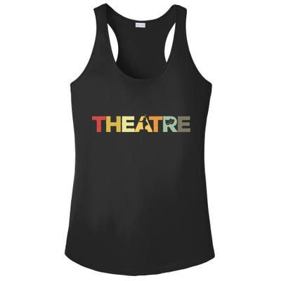 Retro Theatre Actor Rehearsal Vintage Drama Theater Ladies PosiCharge Competitor Racerback Tank