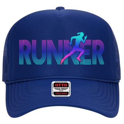 Runner Track And Field Cross Country Female Marathon Running Gift High Crown Mesh Back Trucker Hat