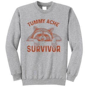 Retro Tummy Ache Survivor Funny Raccoon Tall Sweatshirt