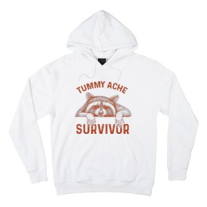 Retro Tummy Ache Survivor Funny Raccoon Hoodie