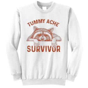 Retro Tummy Ache Survivor Funny Raccoon Sweatshirt