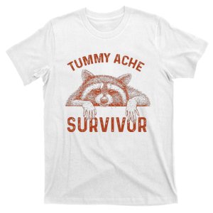 Retro Tummy Ache Survivor Funny Raccoon T-Shirt