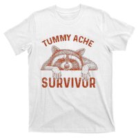 Retro Tummy Ache Survivor Funny Raccoon T-Shirt