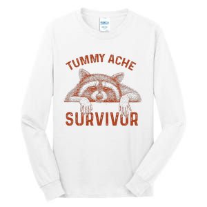 Retro Tummy Ache Survivor Funny Raccoon Tall Long Sleeve T-Shirt