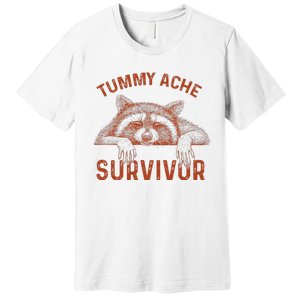 Retro Tummy Ache Survivor Funny Raccoon Premium T-Shirt