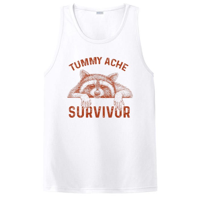 Retro Tummy Ache Survivor Funny Raccoon PosiCharge Competitor Tank