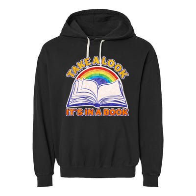 Retro Take A Look It's In A Book Reading Fan Garment-Dyed Fleece Hoodie