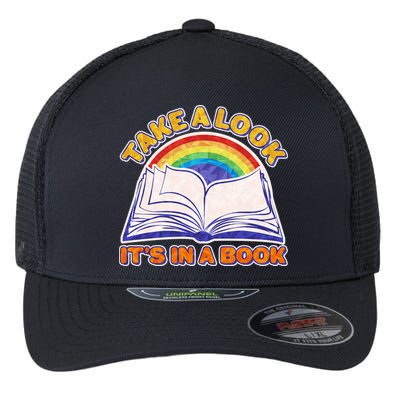 Retro Take A Look It's In A Book Reading Fan Flexfit Unipanel Trucker Cap