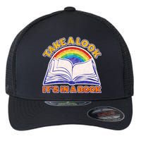 Retro Take A Look It's In A Book Reading Fan Flexfit Unipanel Trucker Cap