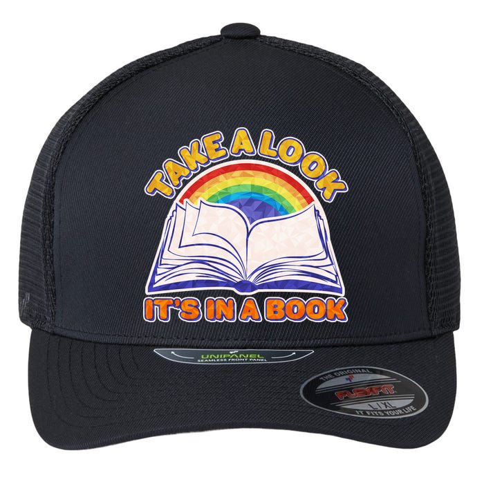 Retro Take A Look It's In A Book Reading Fan Flexfit Unipanel Trucker Cap