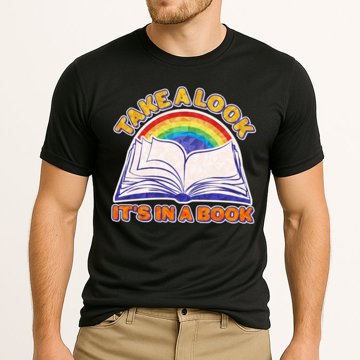 Retro Take A Look It's In A Book Reading Fan Performance Shirt
