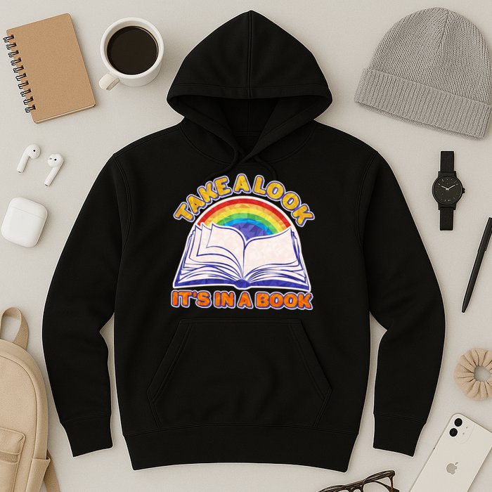 Retro Take A Look It's In A Book Reading Fan Hoodie