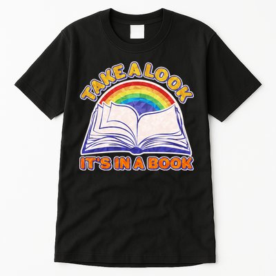 Retro Take A Look It's In A Book Reading Fan Tall T-Shirt