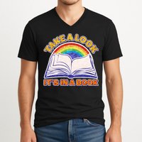 Retro Take A Look It's In A Book Reading Fan V-Neck T-Shirt