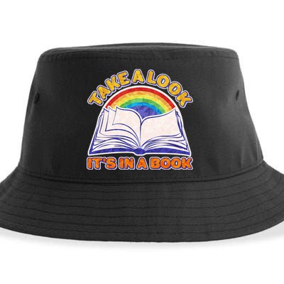 Retro Take A Look It's In A Book Reading Fan Sustainable Bucket Hat