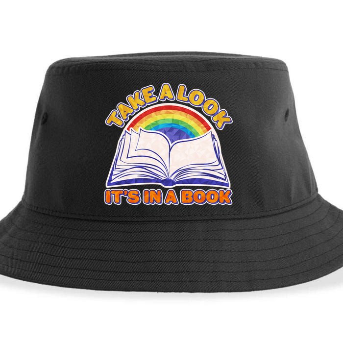 Retro Take A Look It's In A Book Reading Fan Sustainable Bucket Hat