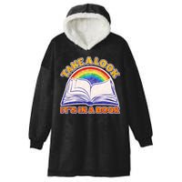 Retro Take A Look It's In A Book Reading Fan Hooded Wearable Blanket