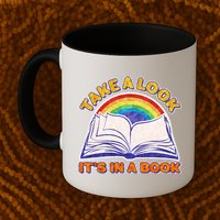 Retro Take A Look It's In A Book Reading Fan Mug