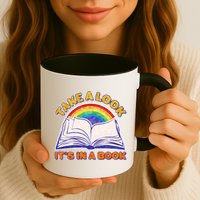 Retro Take A Look It's In A Book Reading Fan Mug