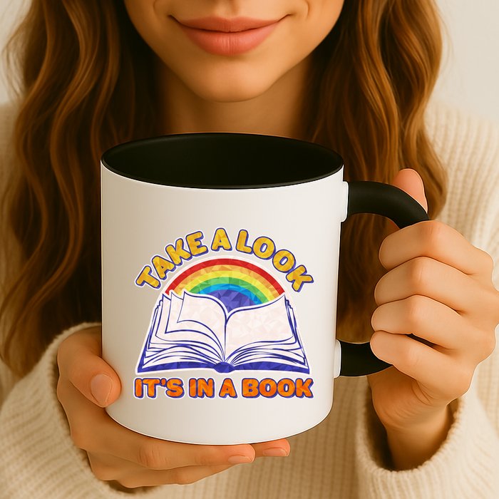 Retro Take A Look It's In A Book Reading Fan Mug