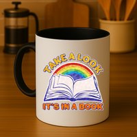Retro Take A Look It's In A Book Reading Fan Mug