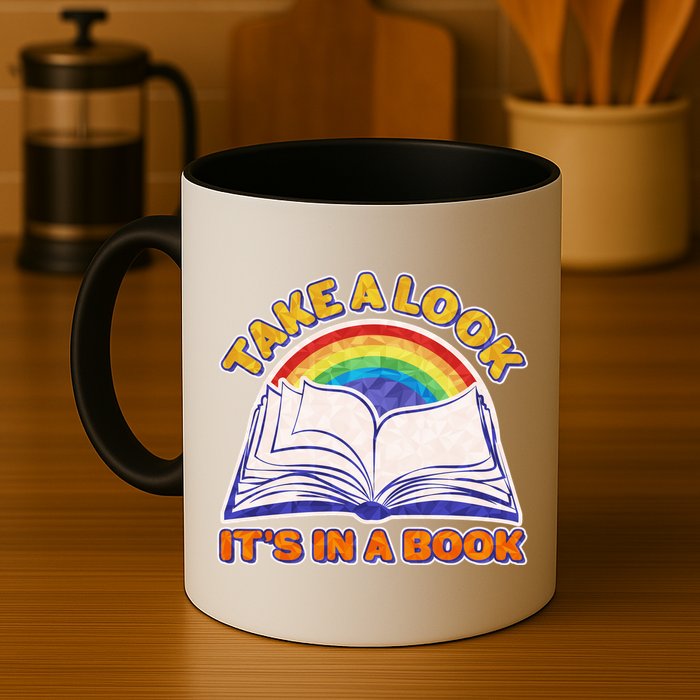 Retro Take A Look It's In A Book Reading Fan Mug
