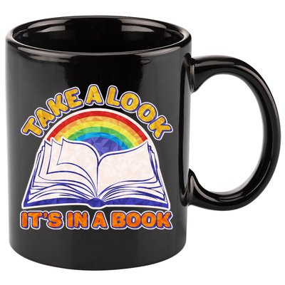 Retro Take A Look It's In A Book Reading Fan 11oz C Handle Ceramic Mug