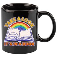 Retro Take A Look It's In A Book Reading Fan 11oz C Handle Ceramic Mug