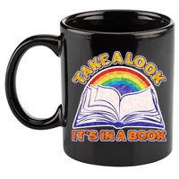 Retro Take A Look It's In A Book Reading Fan 11oz C Handle Ceramic Mug
