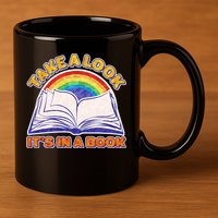 Retro Take A Look It's In A Book Reading Fan 11oz C Handle Ceramic Mug