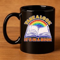 Retro Take A Look It's In A Book Reading Fan 11oz C Handle Ceramic Mug