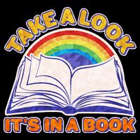 Retro Take A Look It's In A Book Reading Fan Drawstring Bag