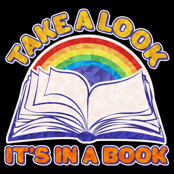 Retro Take A Look It's In A Book Reading Fan Drawstring Bag