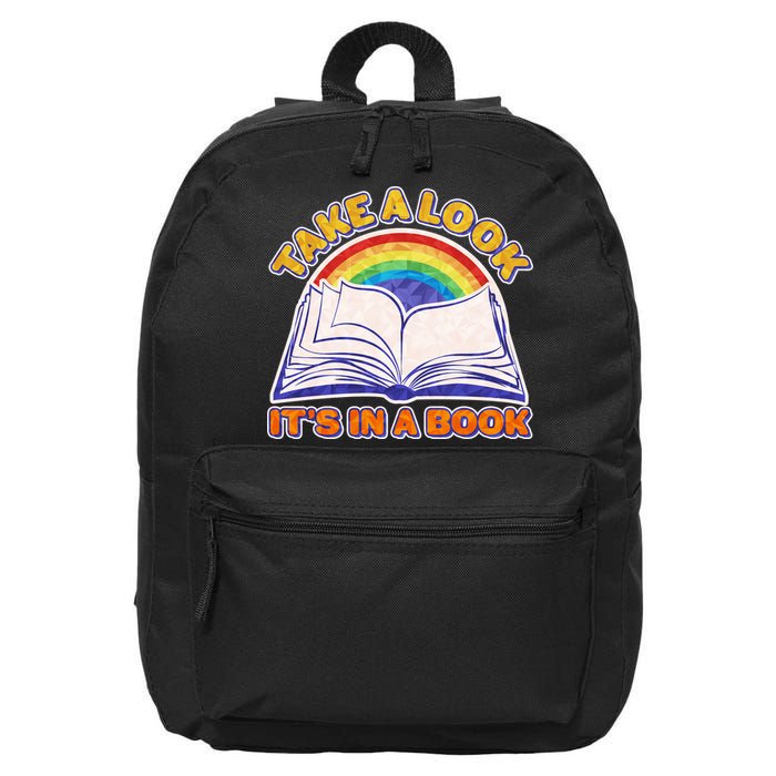 Retro Take A Look It's In A Book Reading Fan 16 in Basic Backpack