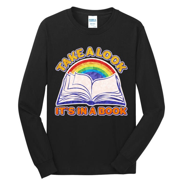 Retro Take A Look It's In A Book Reading Fan Tall Long Sleeve T-Shirt
