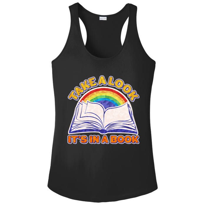 Retro Take A Look It's In A Book Reading Fan Ladies PosiCharge Competitor Racerback Tank