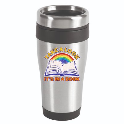 Retro Take A Look It's In A Book Reading Fan 16oz Travel Tumbler