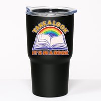 Retro Take A Look It's In A Book Reading Fan Tumbler