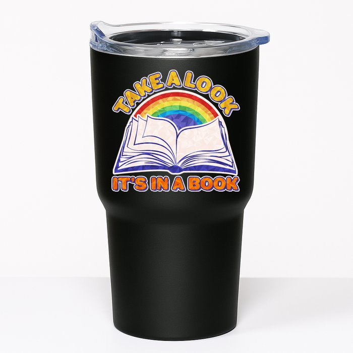 Retro Take A Look It's In A Book Reading Fan Tumbler
